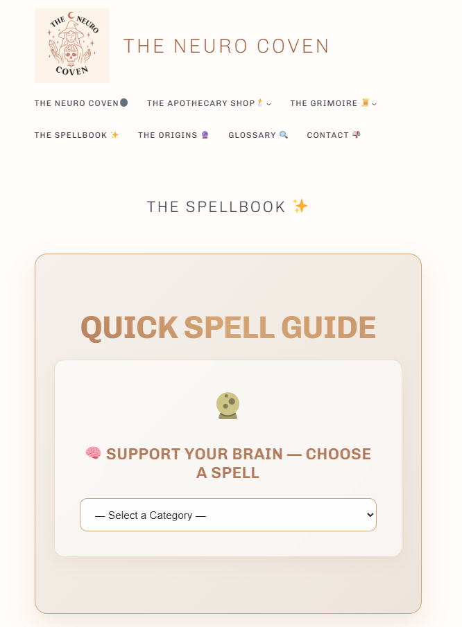 The Neuro Coven website